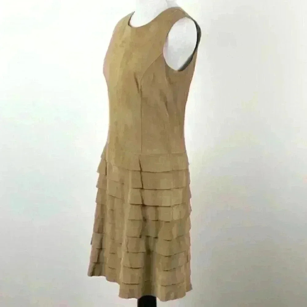 Etcetera dress 4 suede ruffled drop waist pencil - Picture 8 of 8